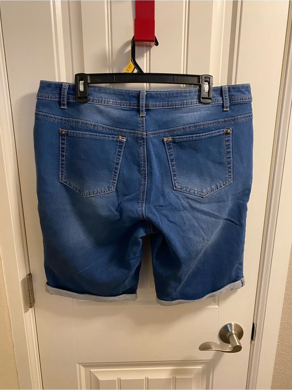 OSO Casuals 14 Jeans Shorts Bermud Stretch Blue Denim Rolled Cuff